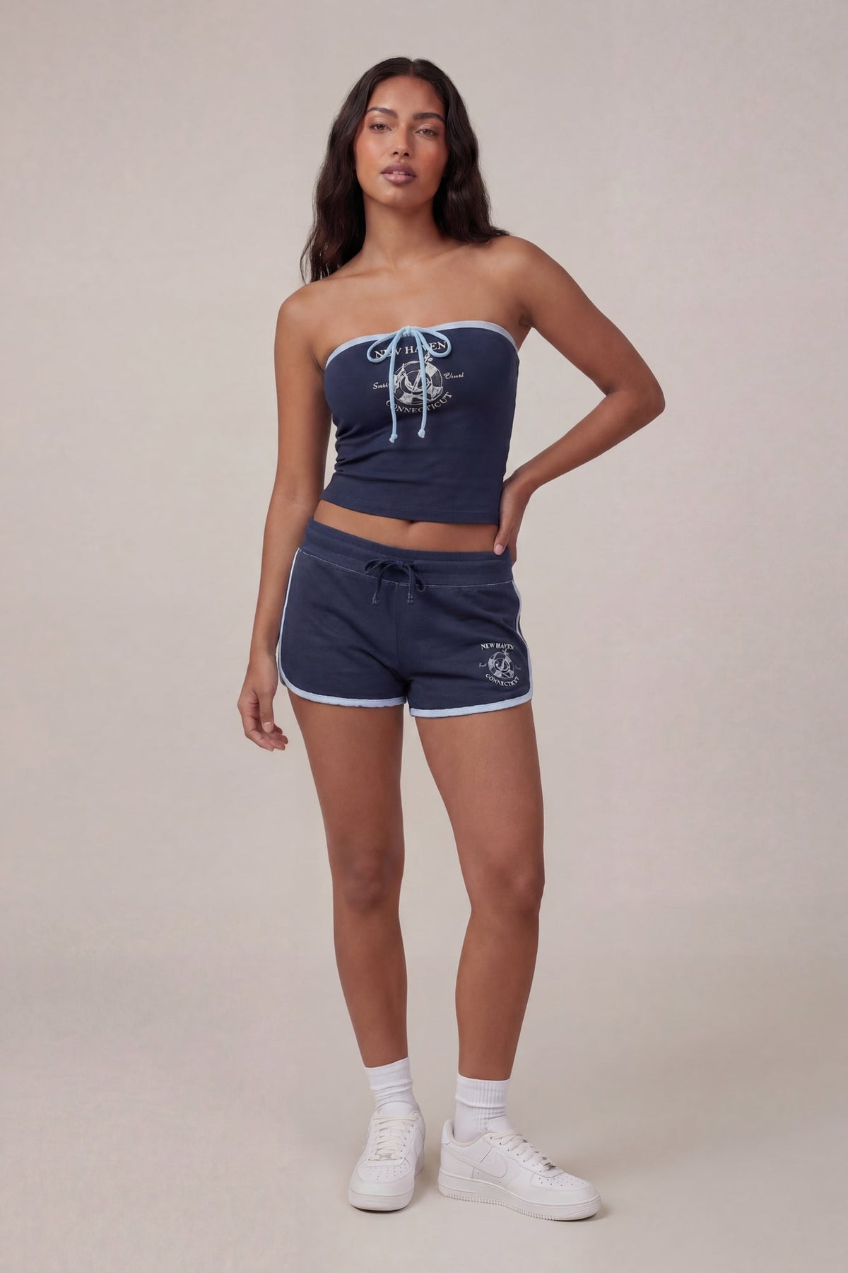 Graphic Drawstring Dolphin Short