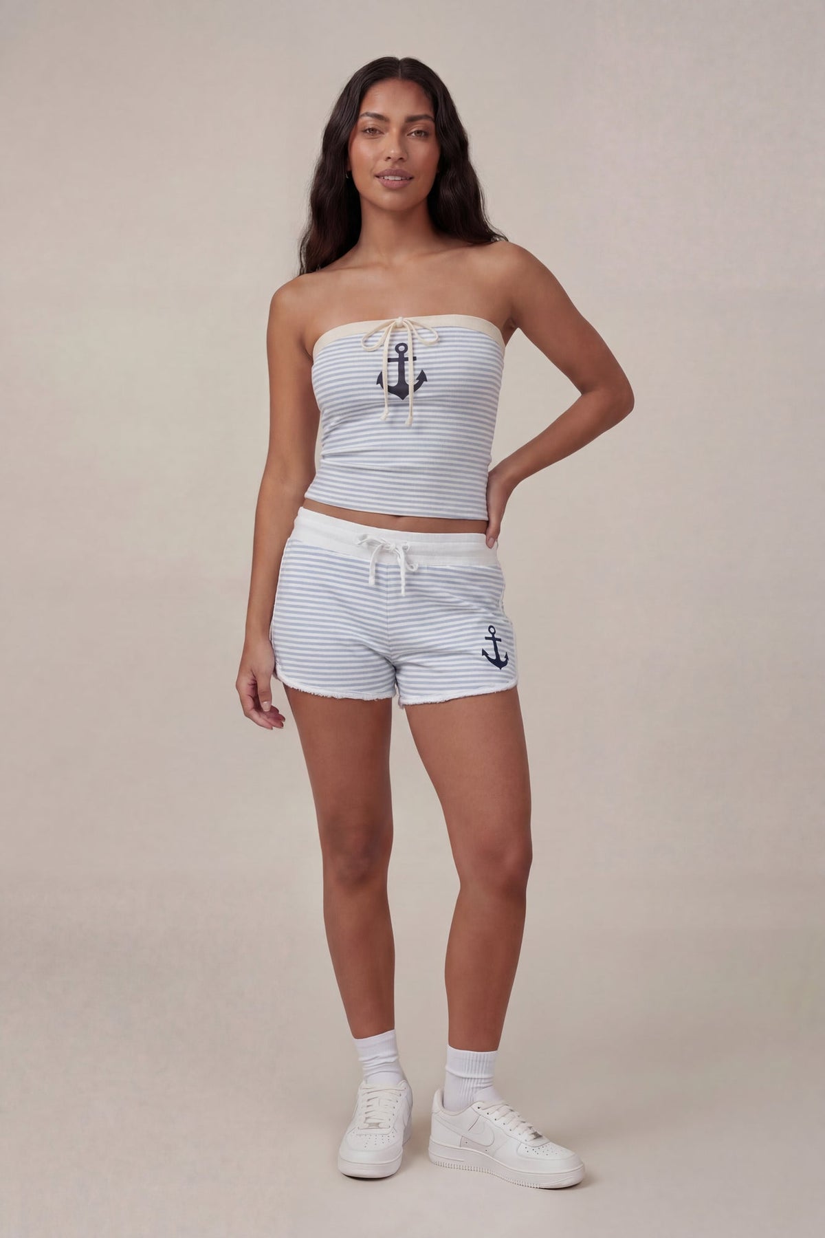Graphic Drawstring Dolphin Short
