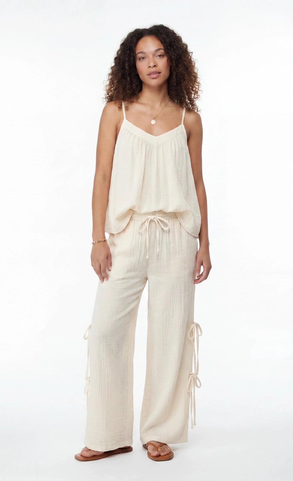 Gauze Tank & Pant with Bow Set
