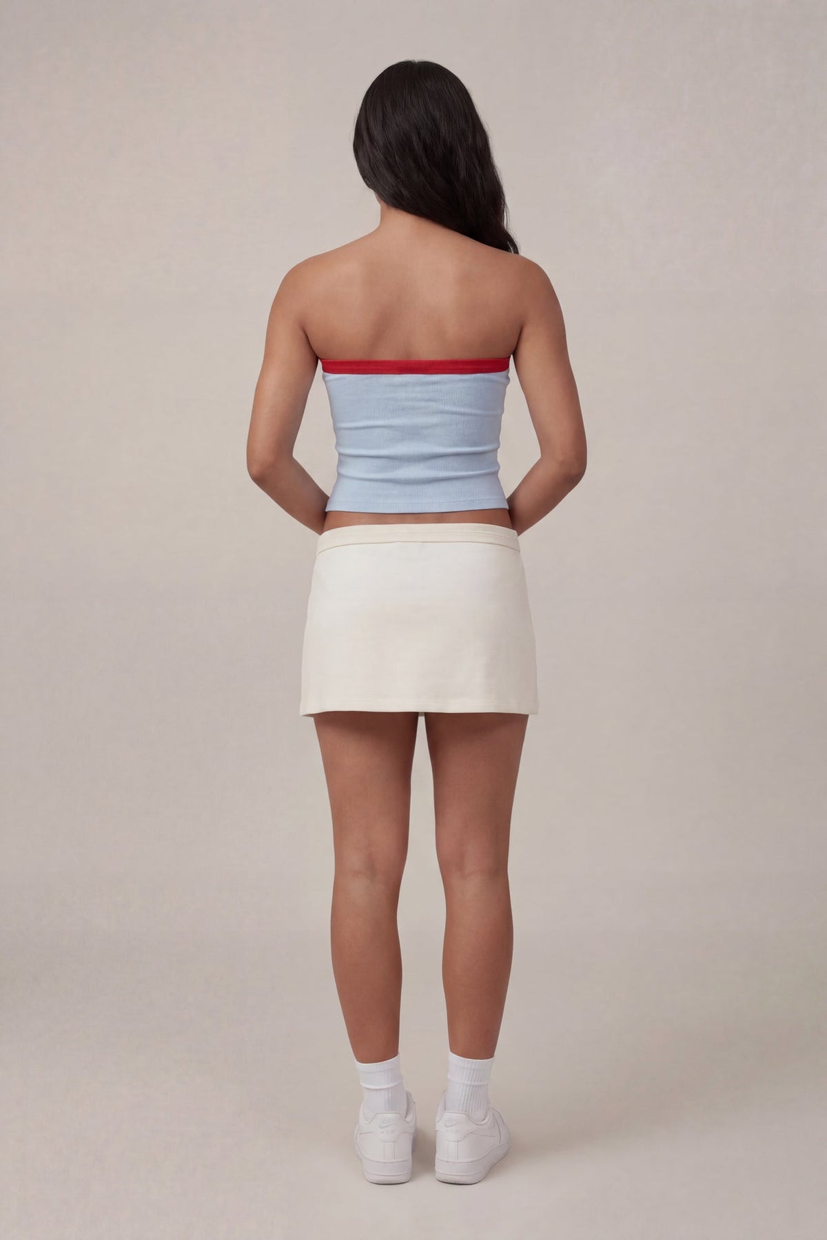 Graphic Drawstring Tube Top