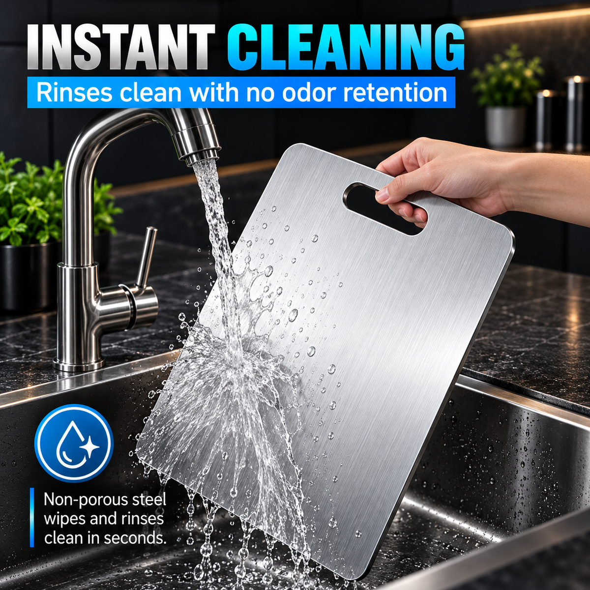 304 Stainless Steel Double-Sided Cutting Board – Durable Kitchen Prep & Chopping Board