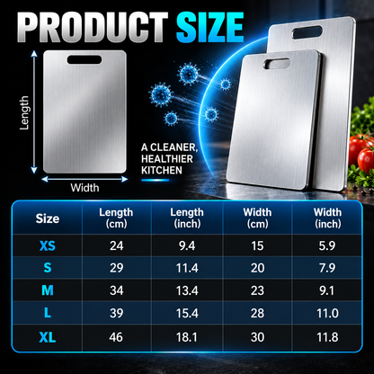 304 Stainless Steel Double-Sided Cutting Board – Durable Kitchen Prep & Chopping Board