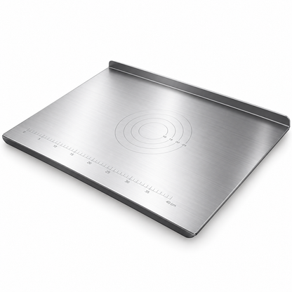 Stainless Steel Countertop Prep Board – Large Kitchen Work Surface with Measurement Guide