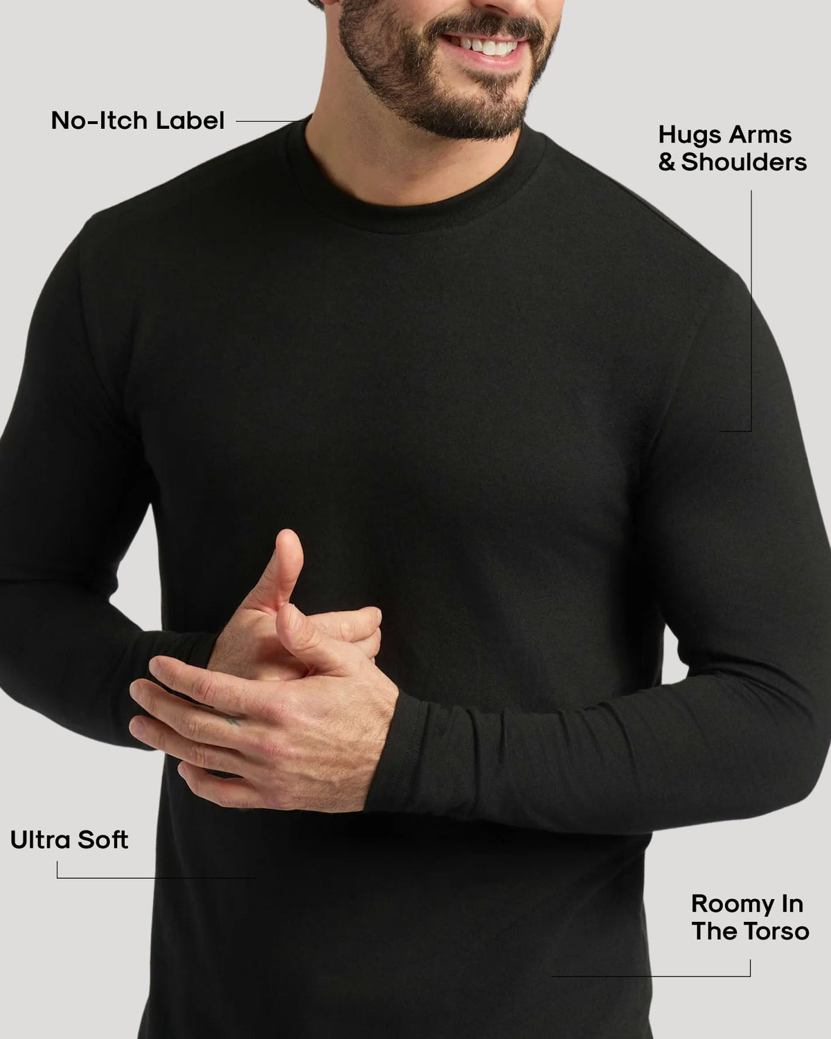 Black & White Classic Long Sleeve Crew Neck 10-Pack