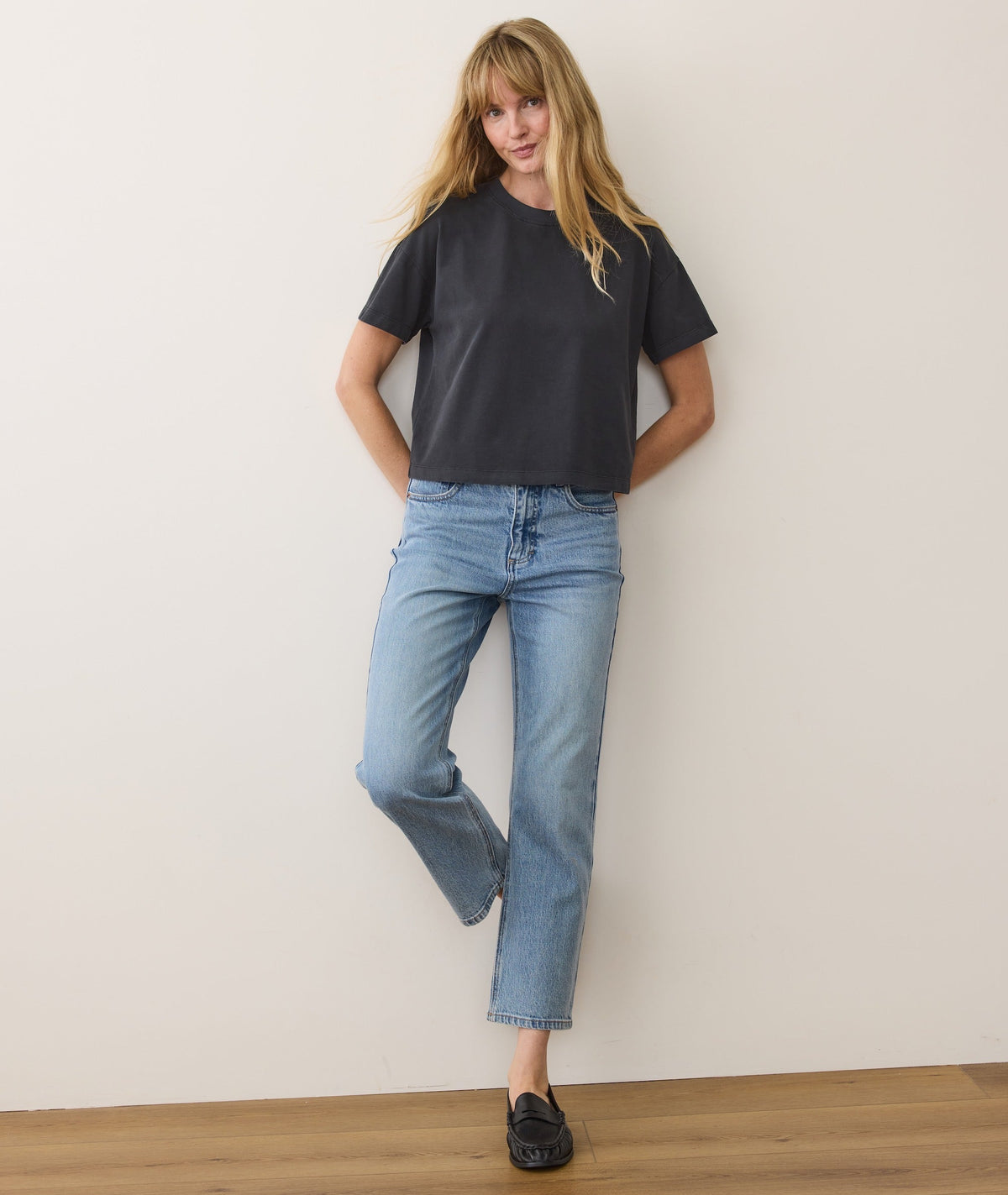 Women's Luxe Jersey Crew Tee in Black