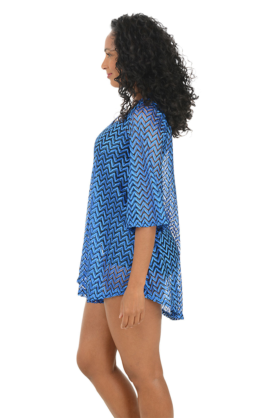 Tonal Twist Mesh Tunic Cover-Up