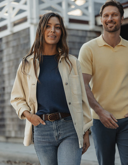 Women's Comfort Terry Chore Coat in Cream