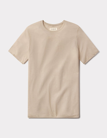 Summer Linen-Blend Knit Tee in Jute