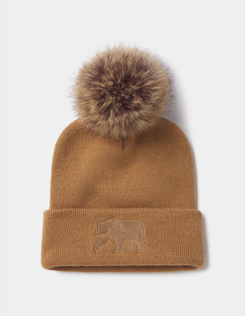 Pom Beanie in Taupe