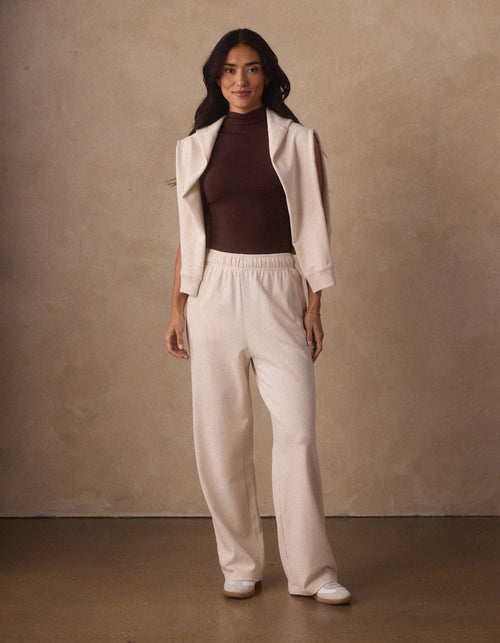 Cole Terry Straight Leg Sweatpant in Birch