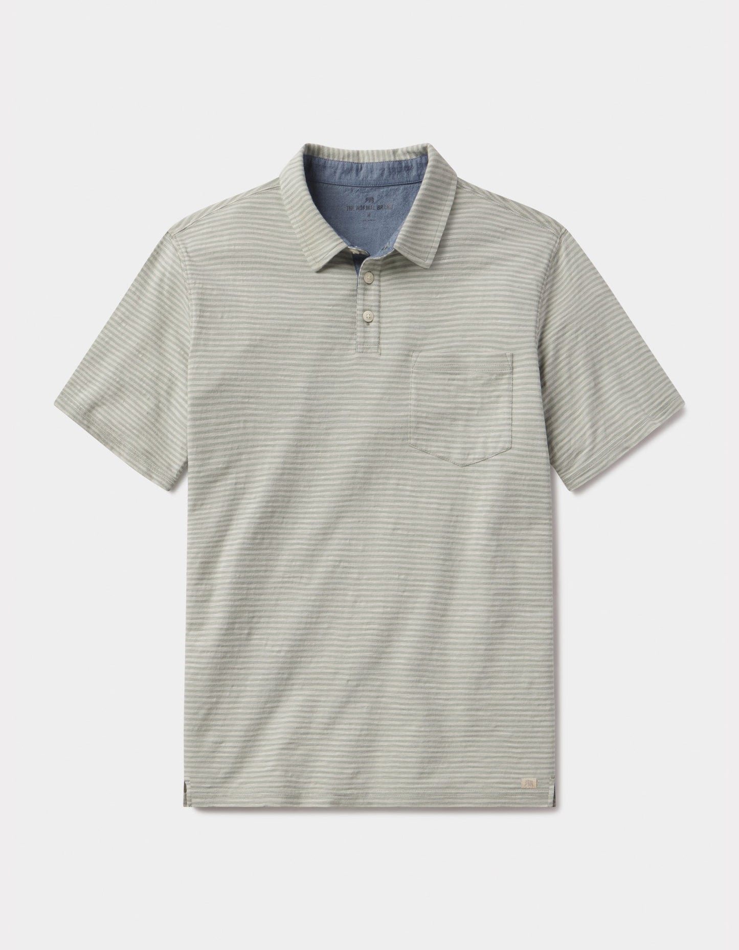 Vintage Slub Pocket Polo in Sea Glass Stripe