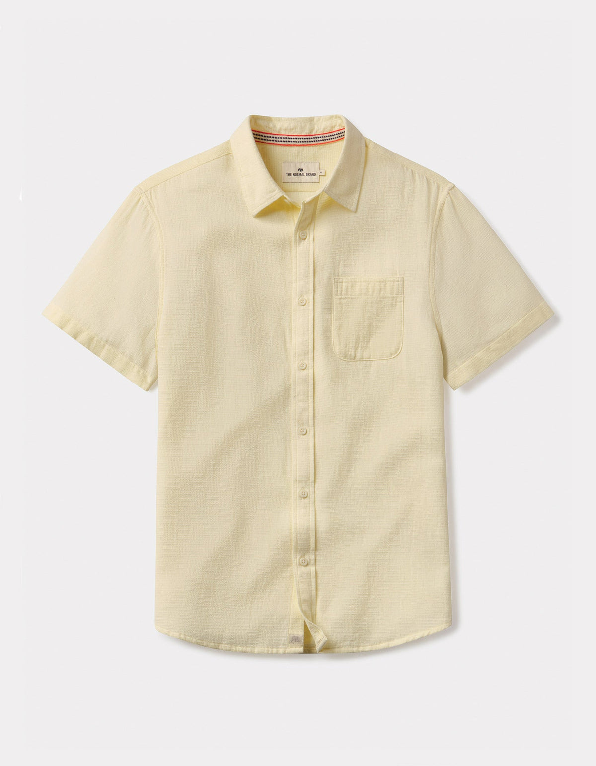 Freshwater Short Sleeve Button Up Shirt in Summer Yellow Check