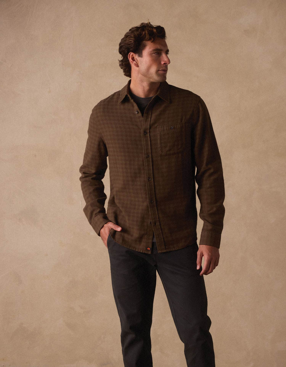 Hudson Double Brushed Flannel in Heathered Grey Plaid