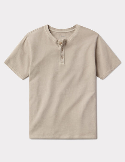Normal Jersey Henley in Pumice