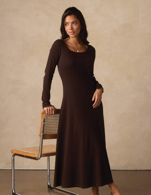 Normal Rib Long Sleeve Dress
