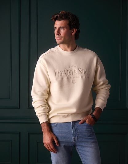 Normal Fleece Graphic Pullover in Ivory