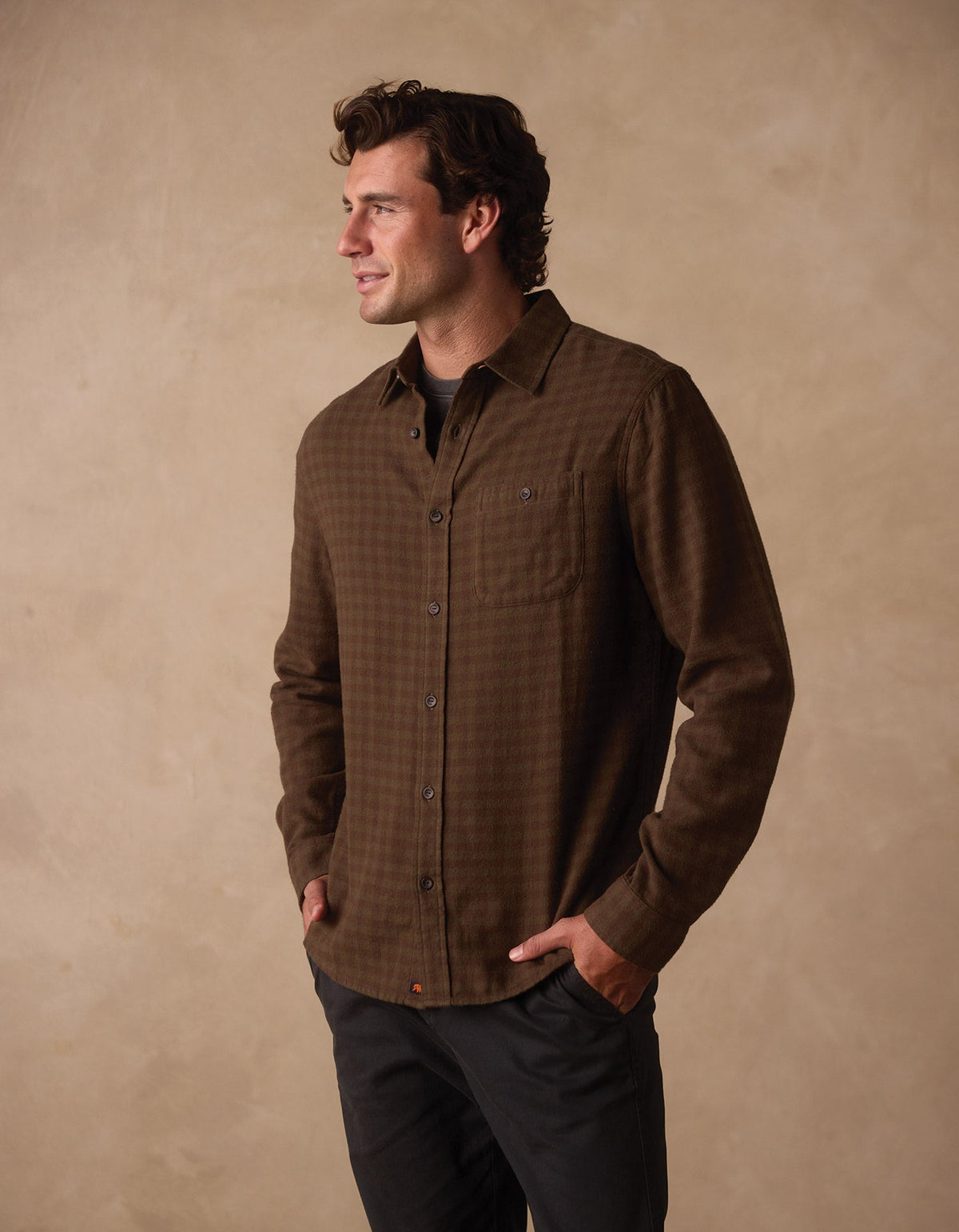 Hudson Double Brushed Flannel in Toasted Chestnut Plaid