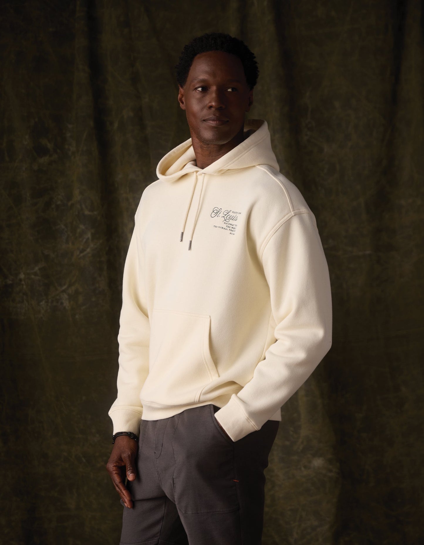 Normal Fleece Graphic Hoodie in Ivory