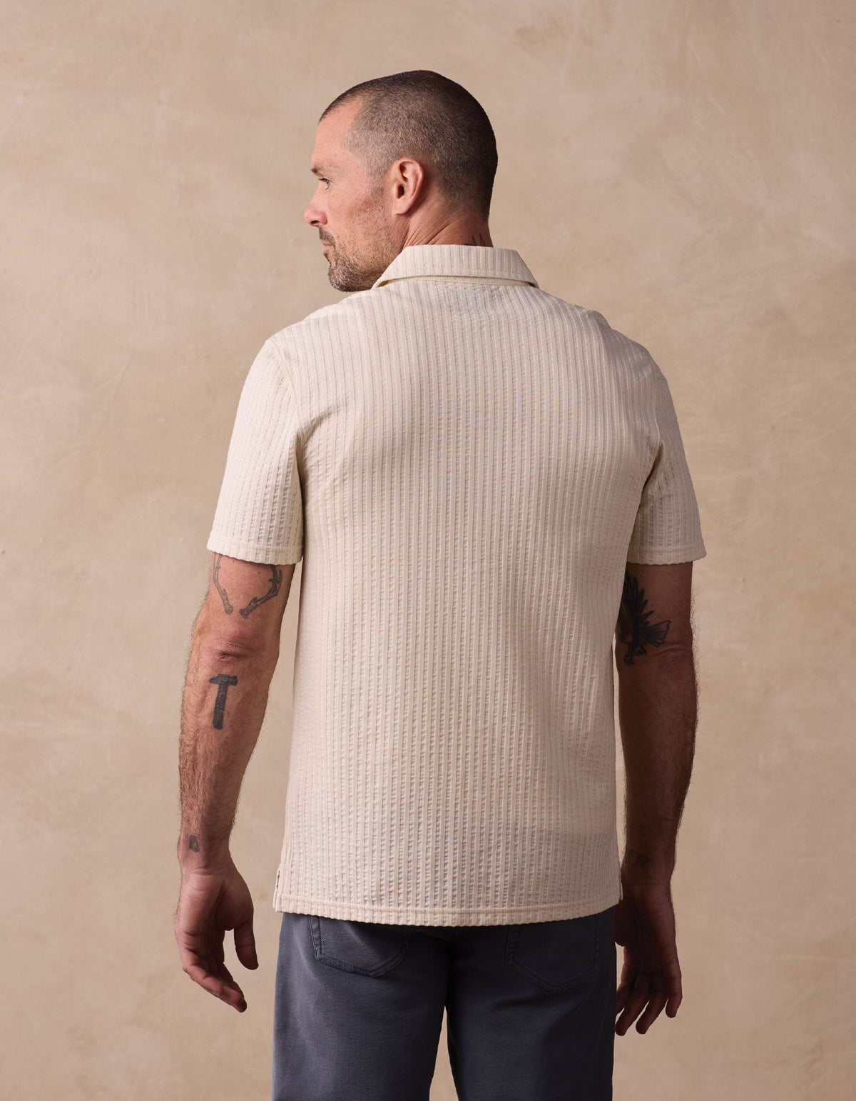 Knit Getaway Button Up in Stone