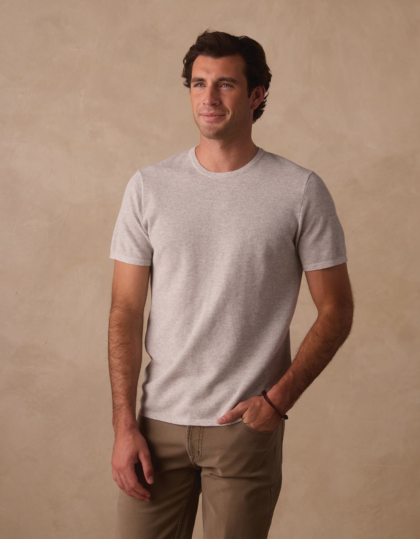 Driftknit Sweater Tee in Stone