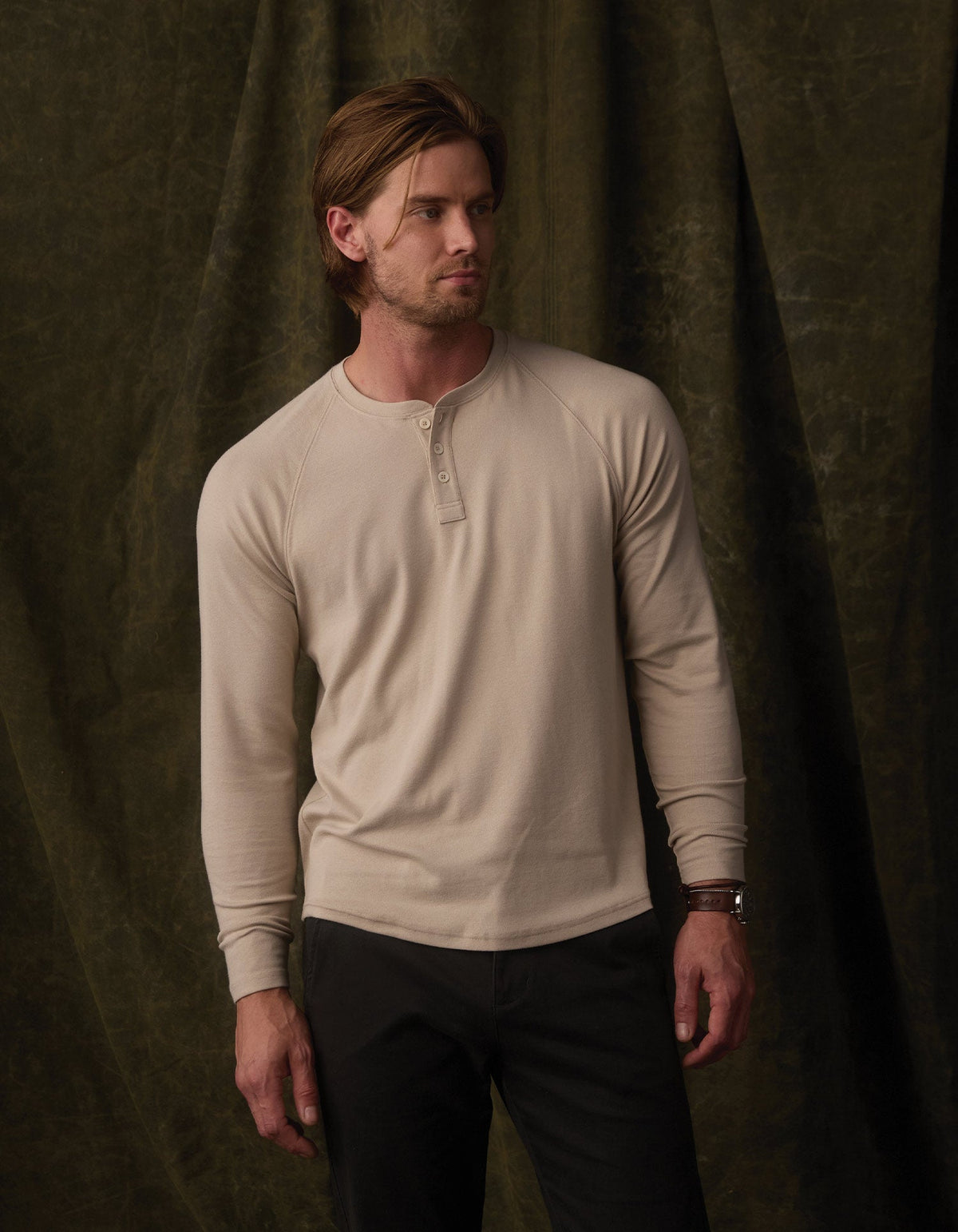 Puremeso Everyday Henley in Pumice