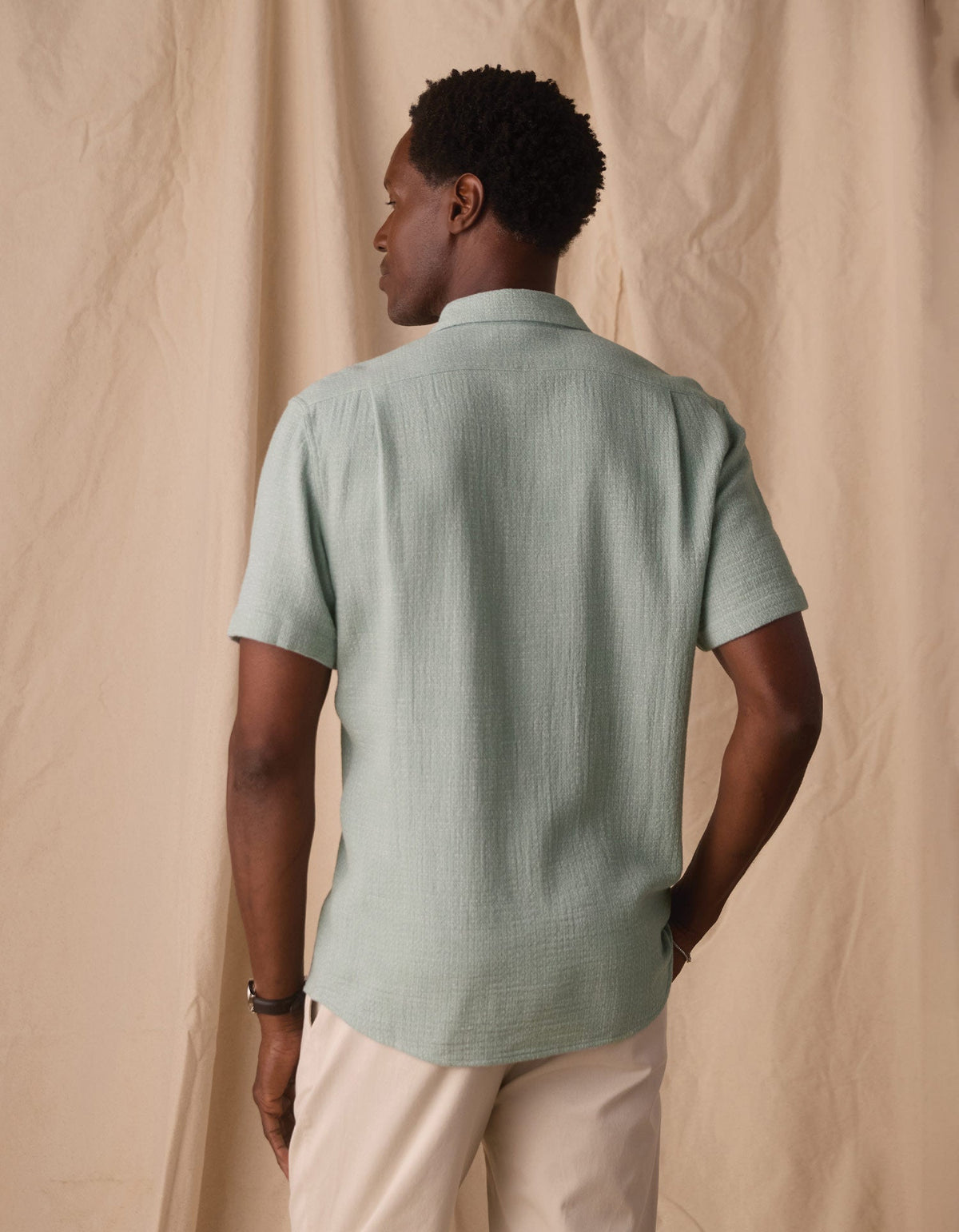 Freshwater Short Sleeve Button Up Shirt in Ocean Surf Spray