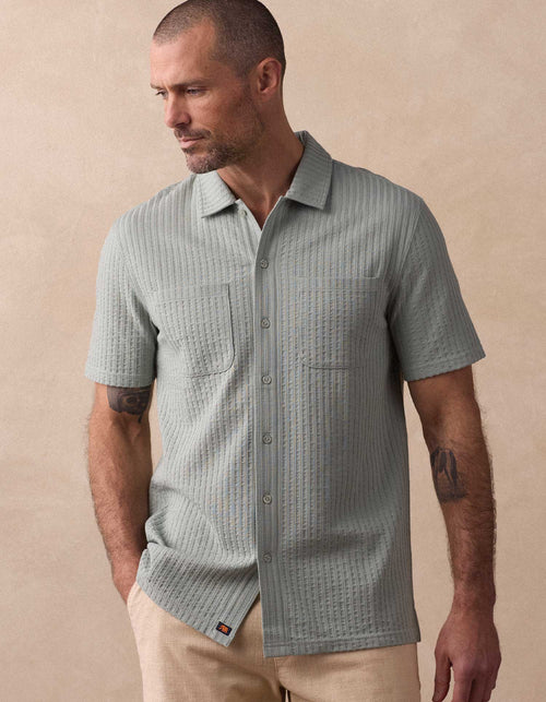 Knit Getaway Button Up in Juniper