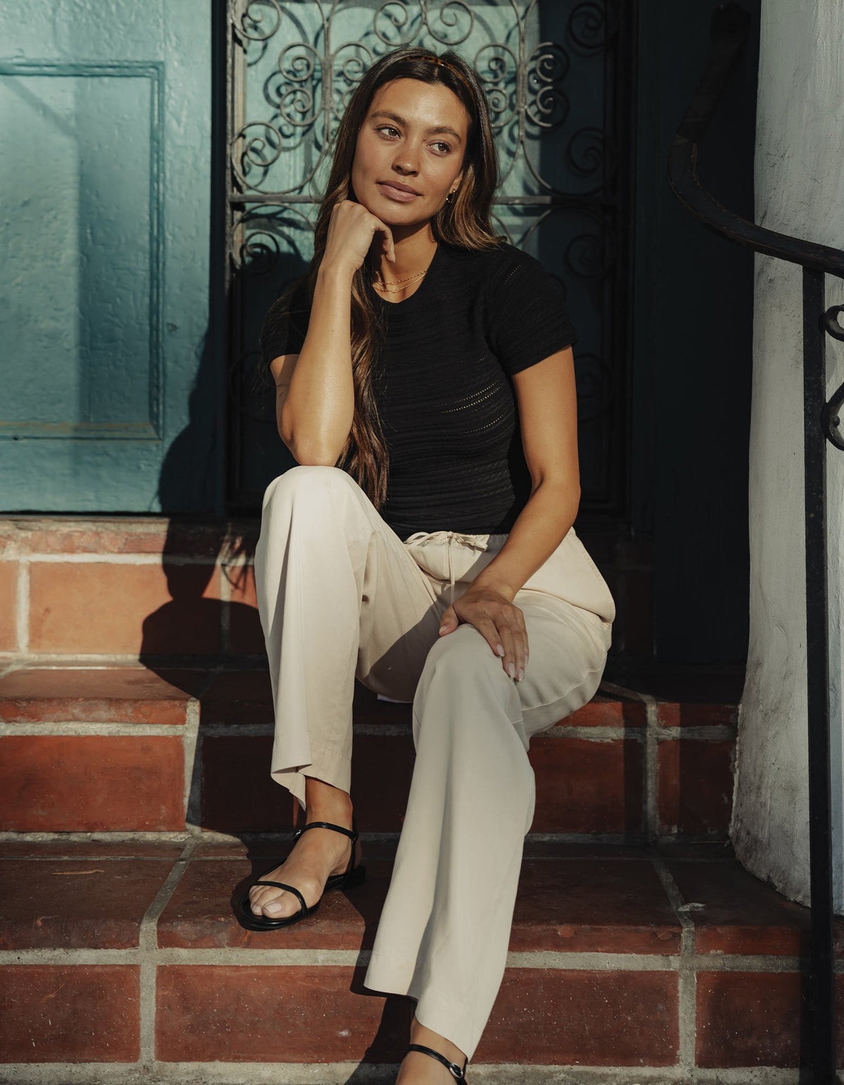 Sueded Costa Drawcord Pant in Birch