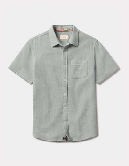 Freshwater Short Sleeve Button Up Shirt in Ocean Surf Spray