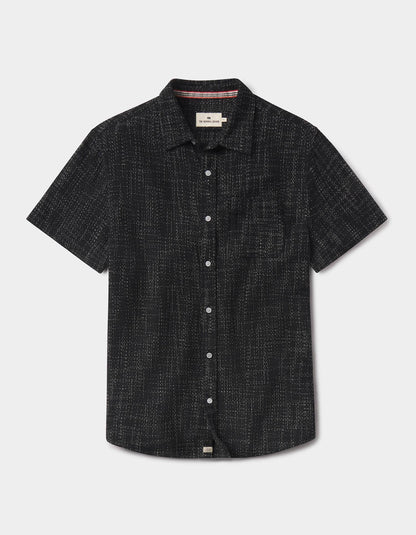 Freshwater Short Sleeve Button Up Shirt in Ocean Black