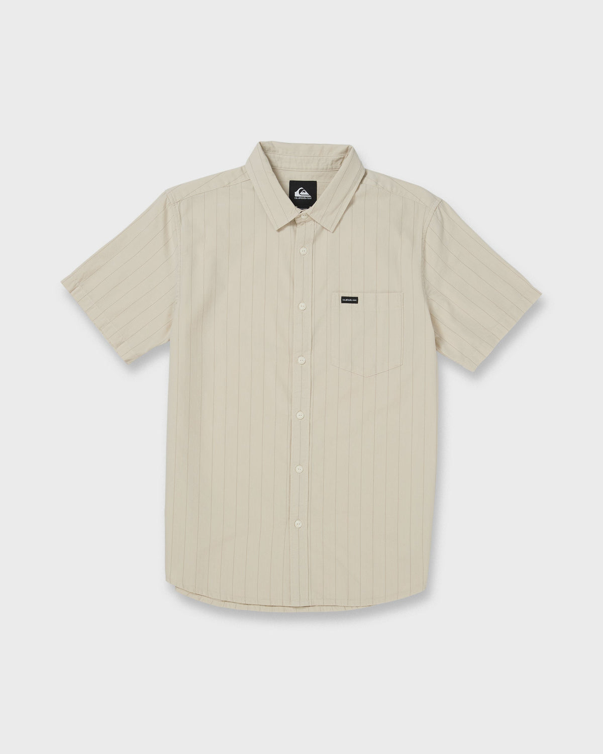 Dobby Stripe Classic Short Sleeve Shirt - Bone White