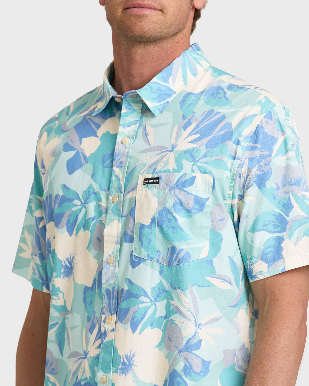 Interact Floral Classic Short Sleeve Shirt - Blue Haze