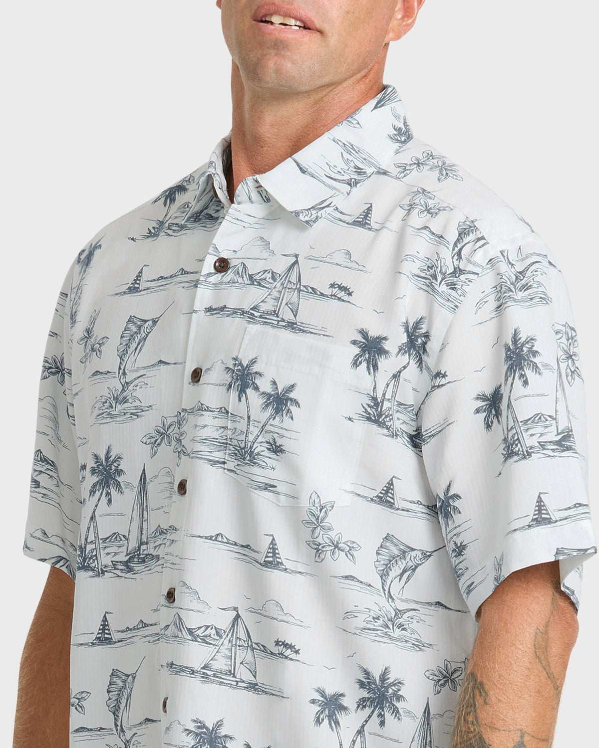 Waterman Sail Away Short Sleeve Shirt - Dark Denim