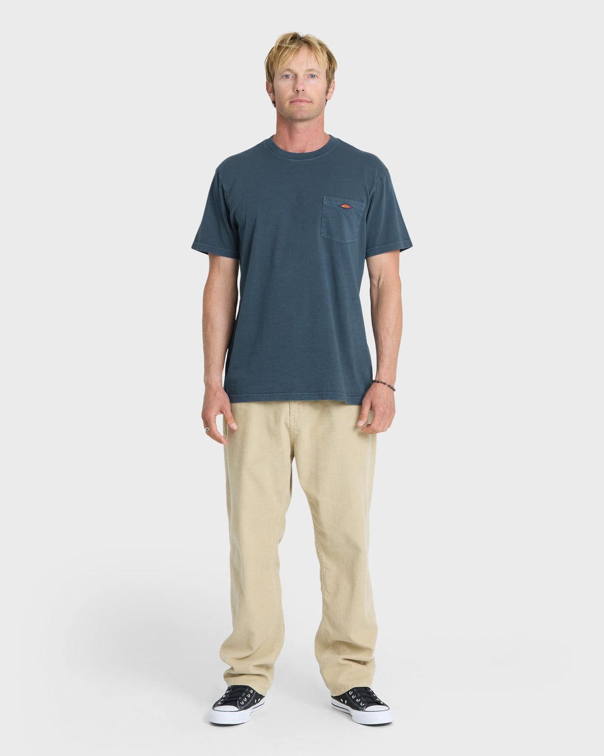 Saltwater Pigment-Dyed Short Sleeve Pocket Tee - Dark Denim