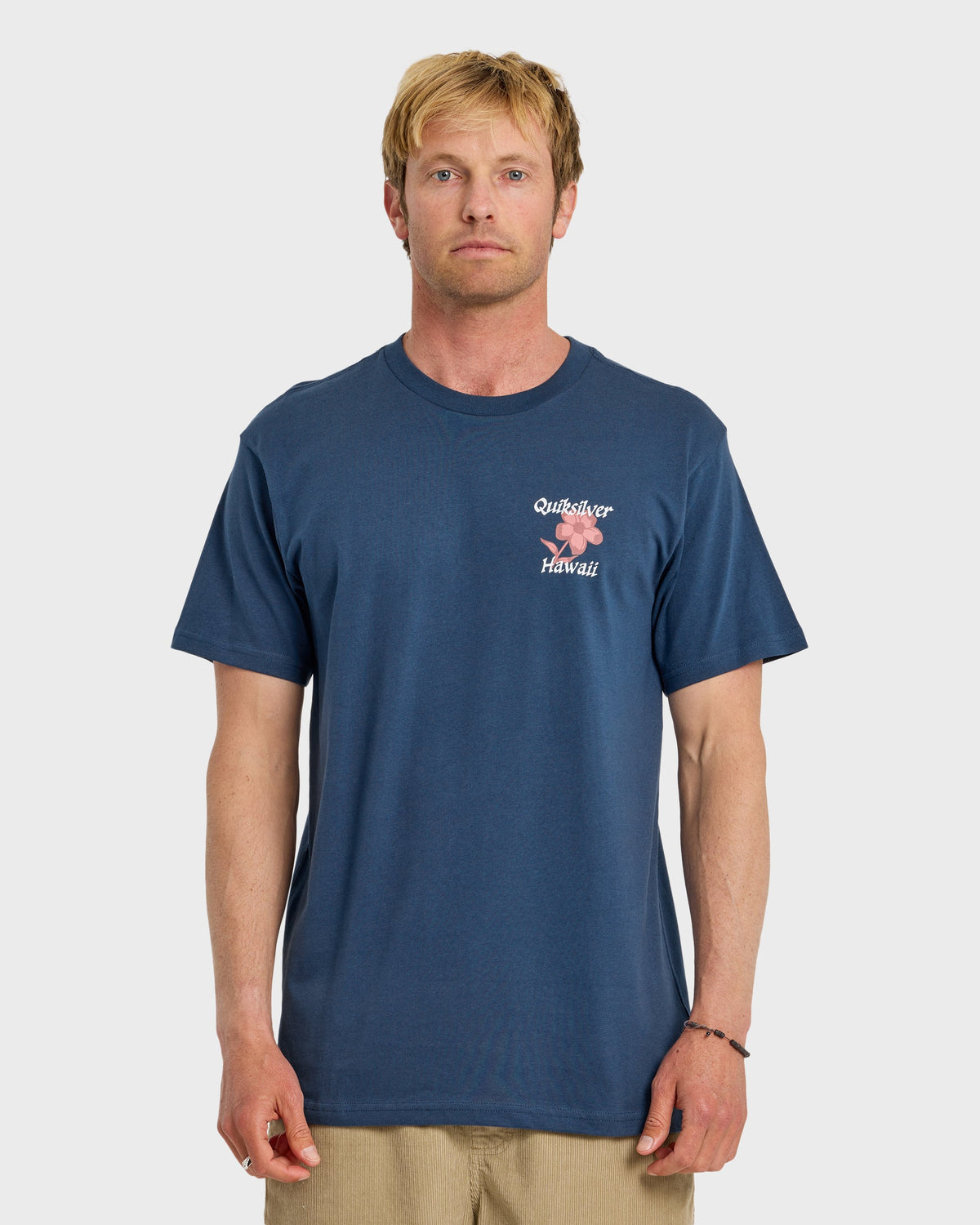 HI Floral Script Short Sleeve T-Shirt - Dark Denim