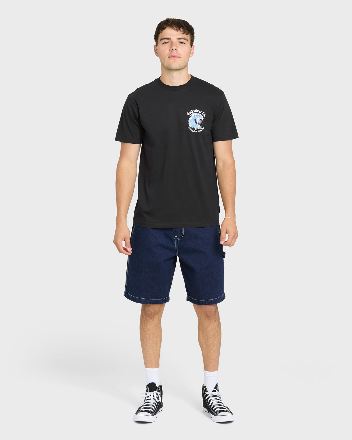Patriot Dolphin Short Sleeve Knit T-Shirt - Black