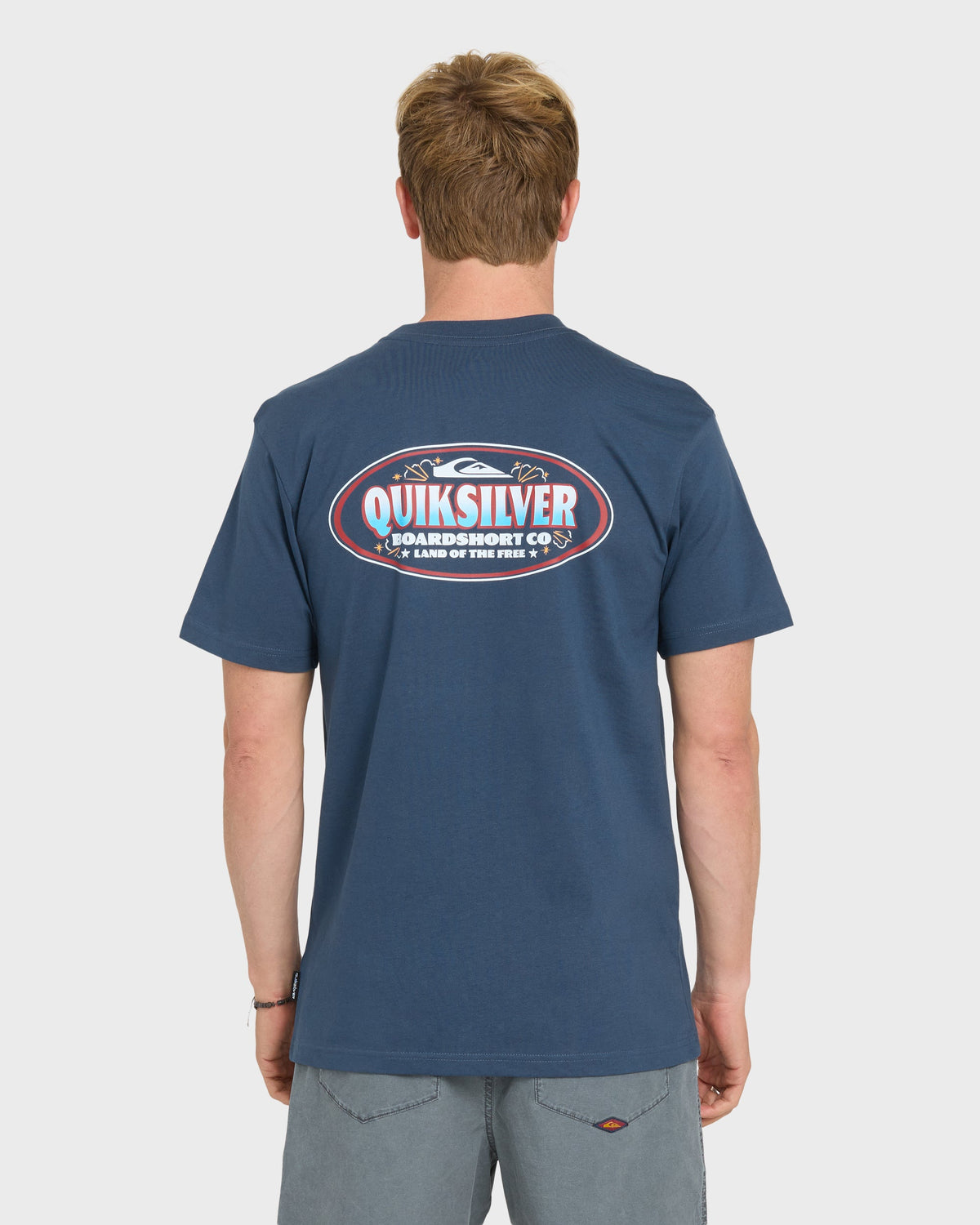 Firecracker Short Sleeve Cotton T-Shirt - Dark Denim