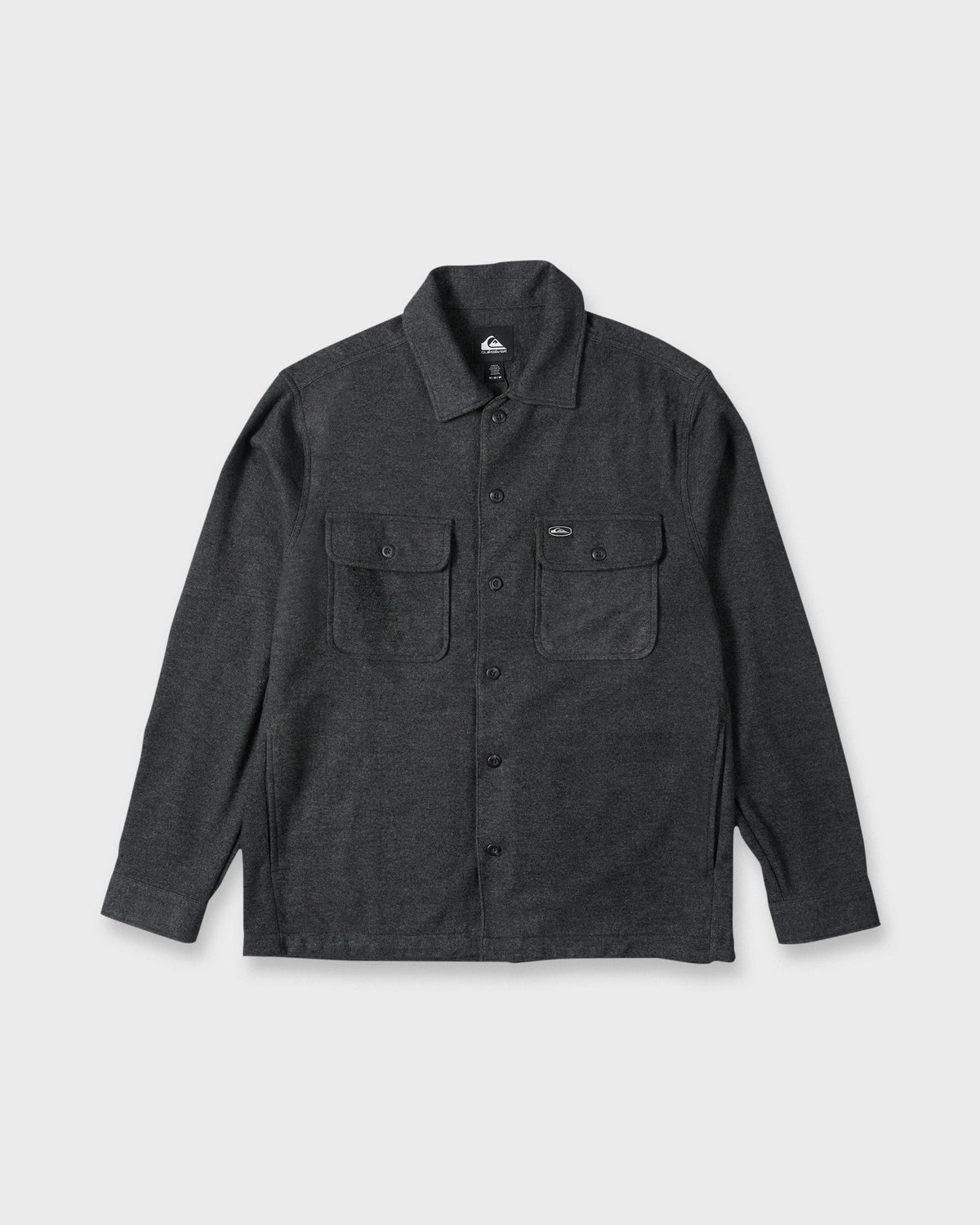 Flannel Long Sleeve Overshirt - Black Heather