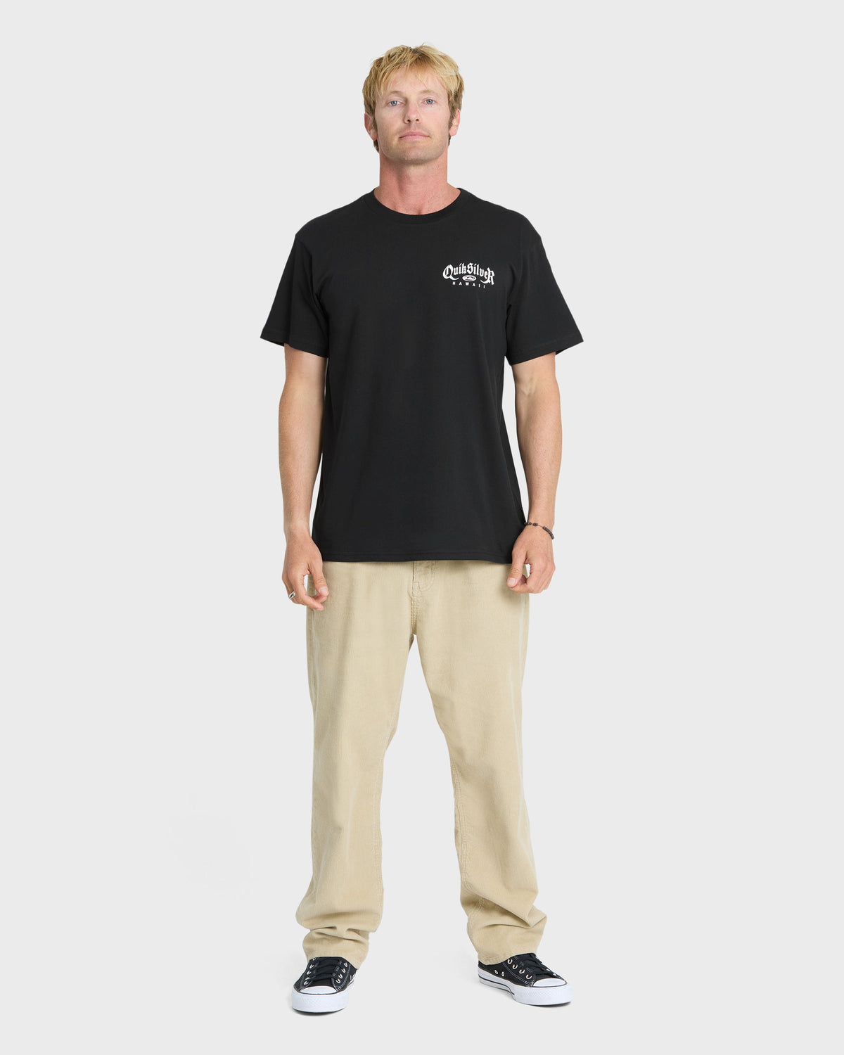 Hawaii Old English Classic Short Sleeve Knit T-Shirt - Black