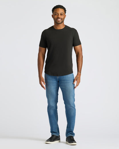 Black & White Curved Hem Classic Crew Neck 10-Pack