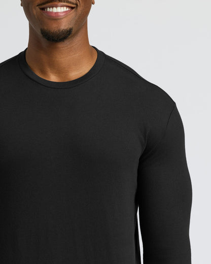 All Black Tall Long Sleeve Crew 3-Pack