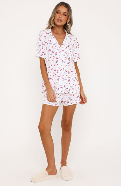 Dreamscape Printed Pyjama Set White Berries