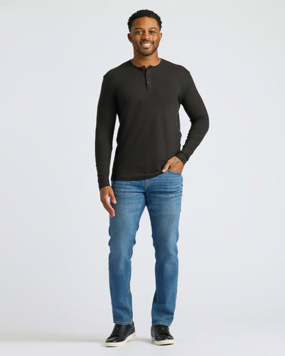 All Black Classic Henley 3-Pack