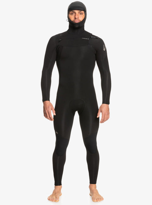 4/3mm Everyday Sessions Hooded GBS Chest Zip Wetsuit - Black