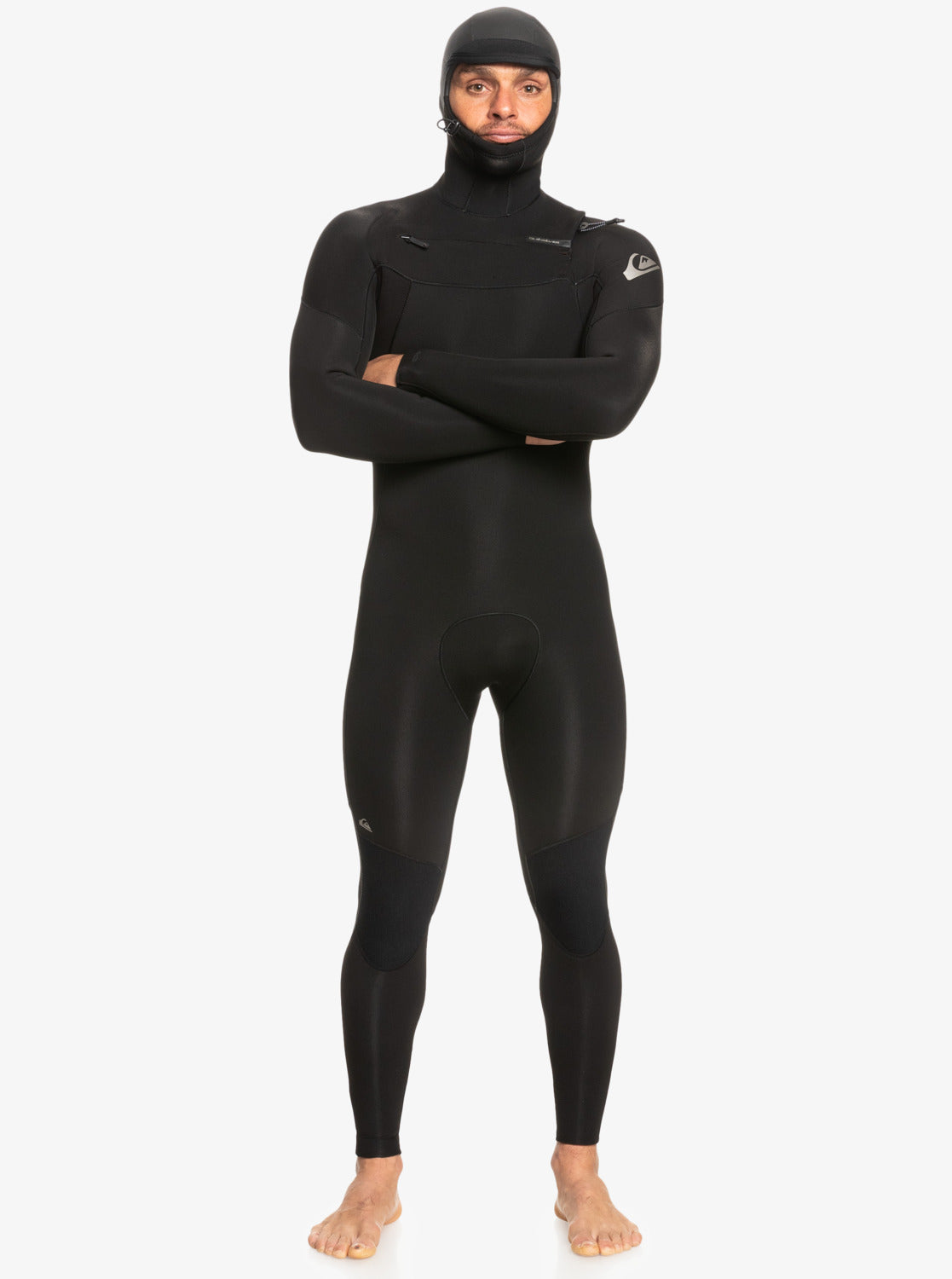 4/3mm Everyday Sessions Hooded GBS Chest Zip Wetsuit - Black