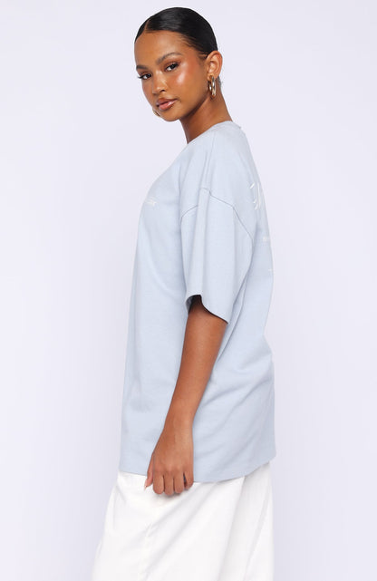 At Second Glance Oversized Tee Light Blue