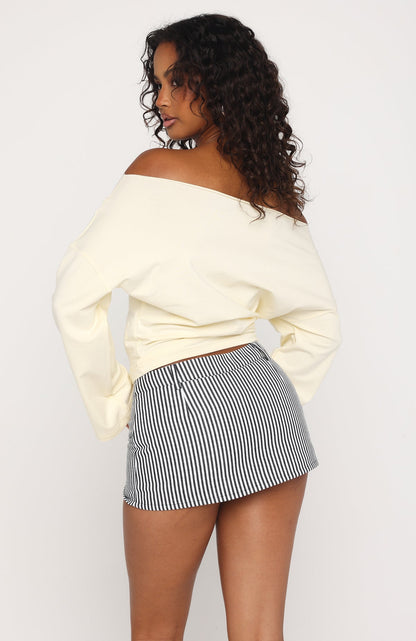 Back To Business Mini Skort Black Stripe