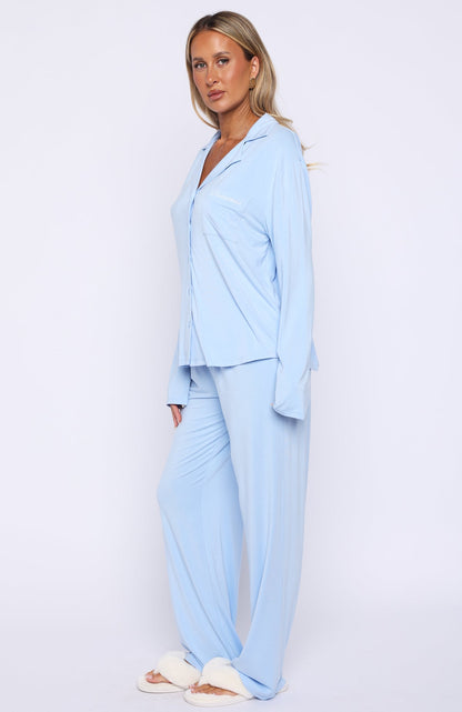 Bridal Party Long Sleeve Pyjama Set Baby Blue