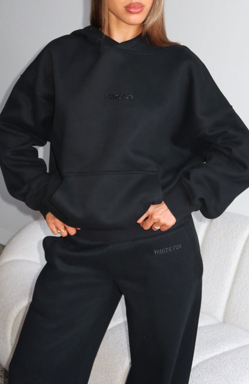 Come A Long Way Oversized Hoodie Black