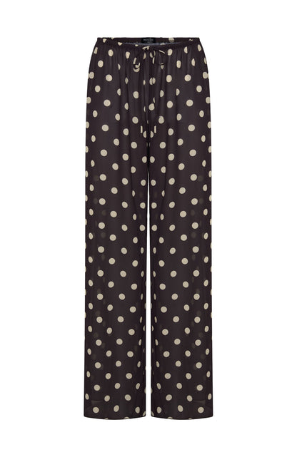 Croatian Coast Pants Choc/Cream Polka Dot